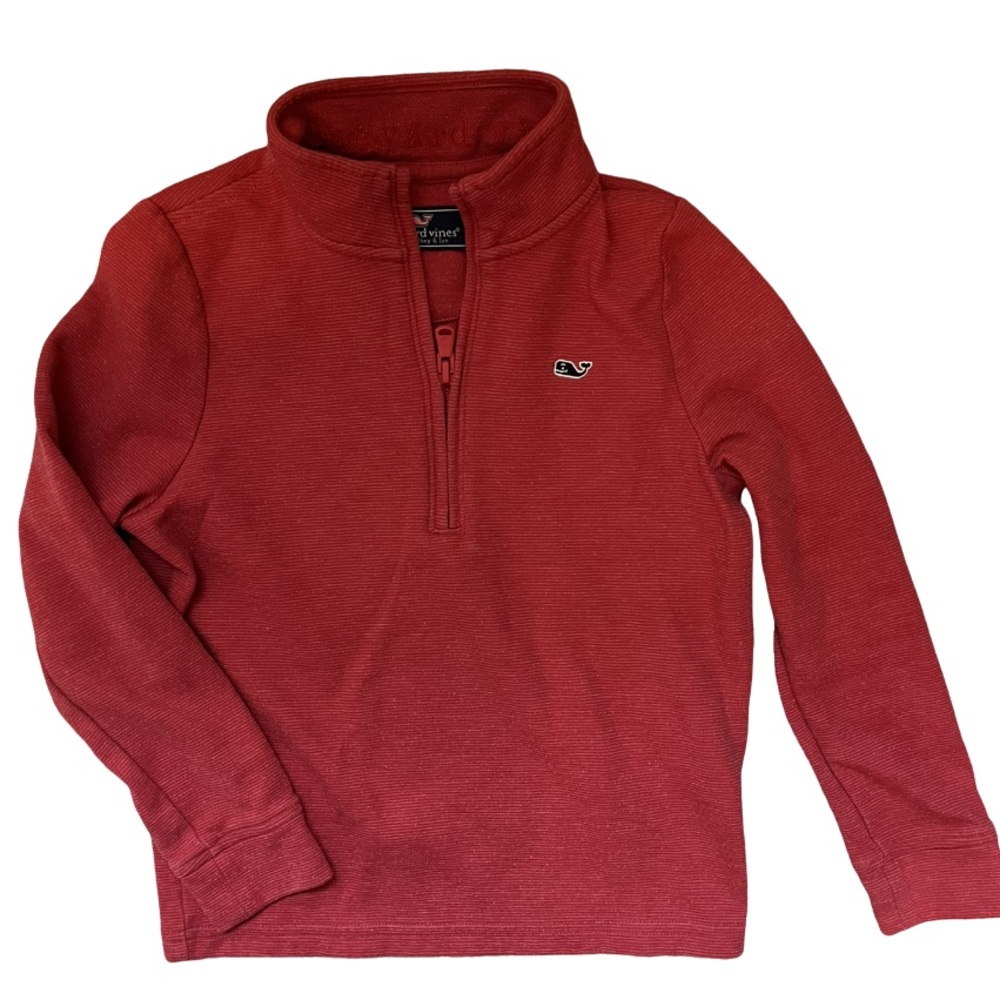 Vineyard Vines Logo Quarter Zip Sz6 Red